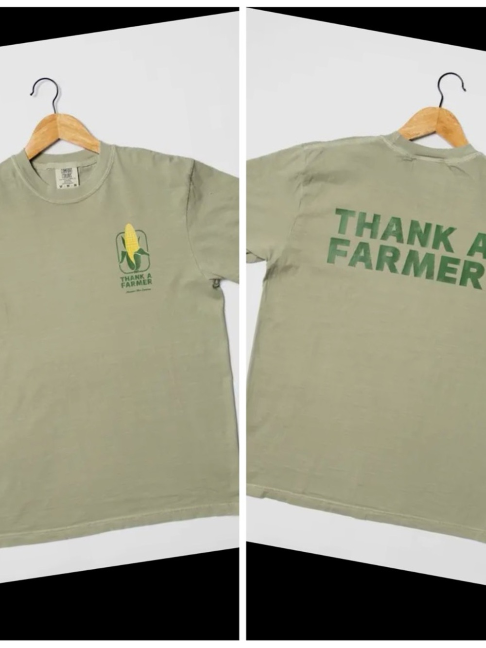 Thank A Farmer Corncob Graphic Tee in Sage Green